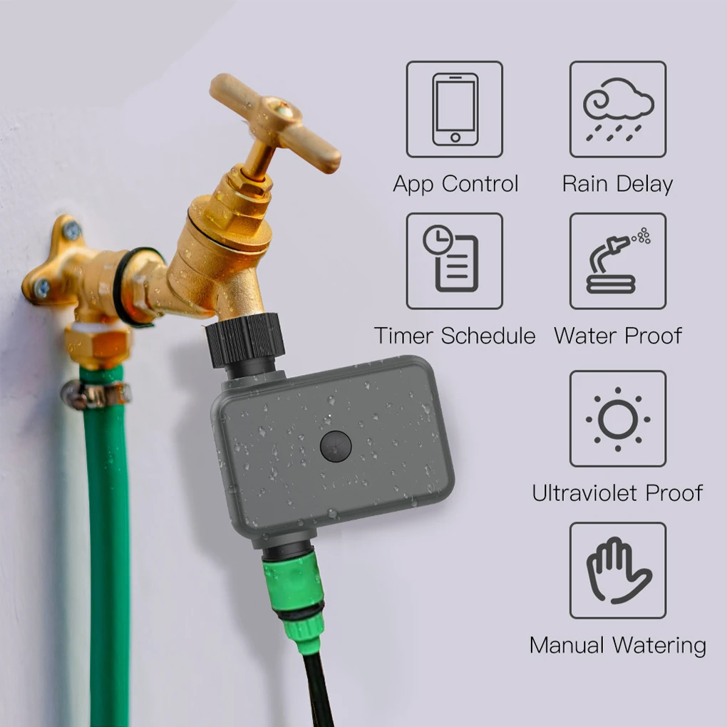 

Smart Faucet Watering Control Timer IP55 Waterproof Adjustable Home Garden Controller Reusable Water Valve System Programmer