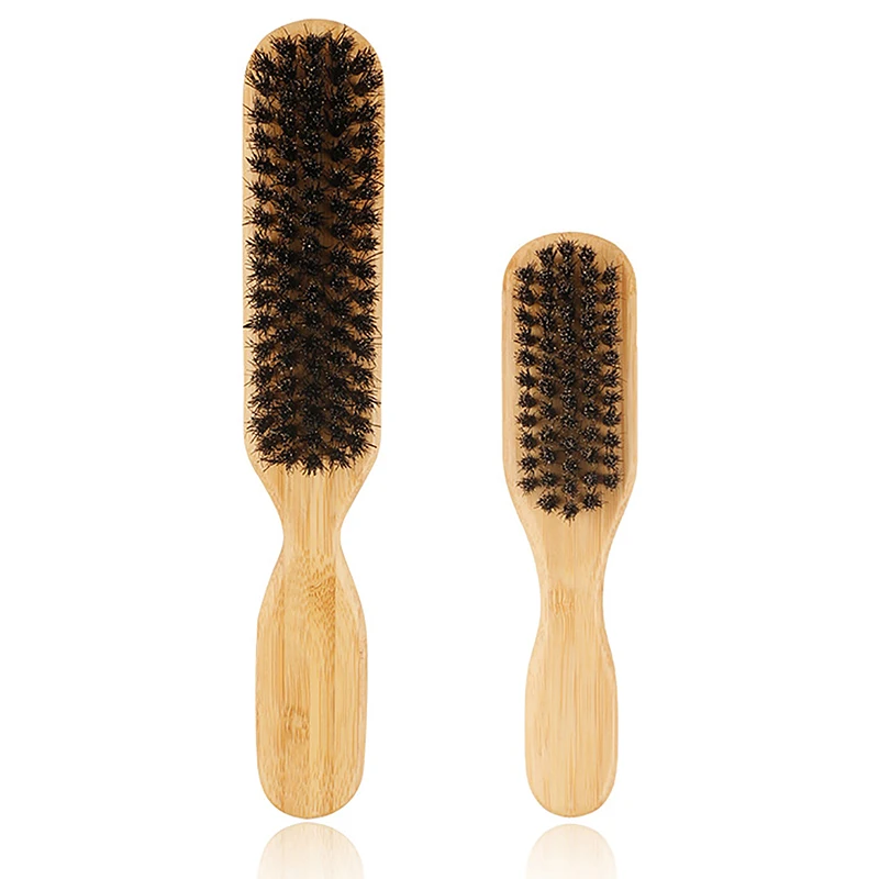 

1PC Wood Handle Boar Bristle Cleaning Brush Hairdressing Beard Brush Anti Static Barber Hair Styling Comb Shaving Tools For Men