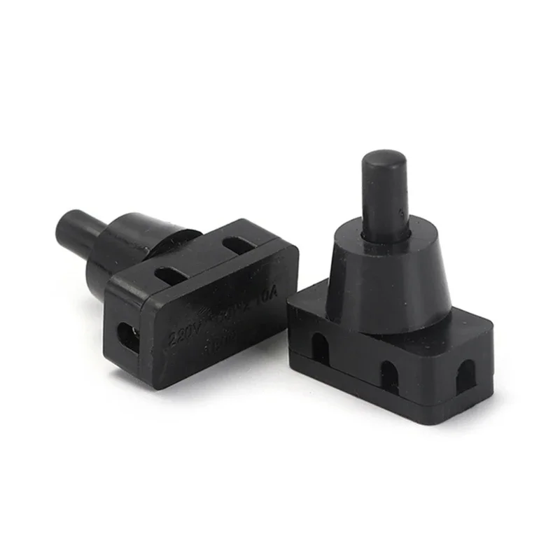 Self-locking ON/OFF Push Button AC250V 10A 2 Pins Latching for Lamps Industrial Field Mini Power Switches