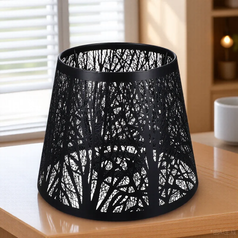 

Metal Shade Hollow Out Tree Shadow Simple Style Dust Proof Light Shade For Floor Lamps Table Lamp Shades Rustic Vintage Drum