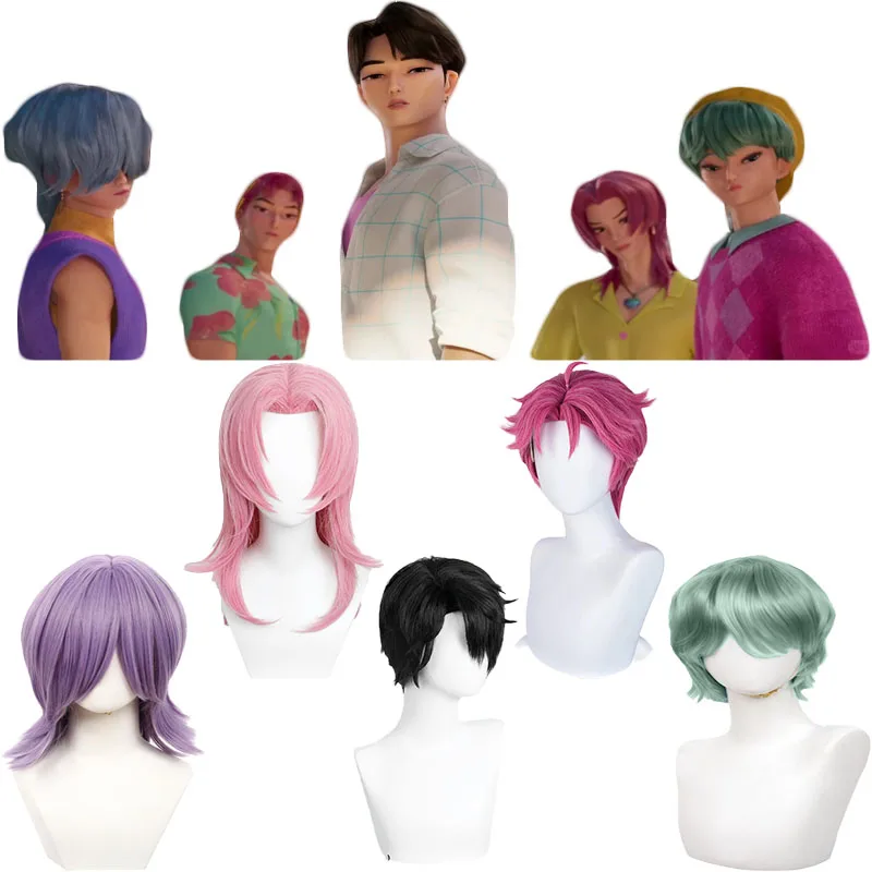 Saja Boys Jinu Baby Abby Mystery Romance Cosplay Wig For Kpop Idol Men Cosplay Anime Wig Heat Resistant Synthetic Hair Halloween