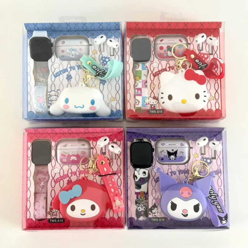 ซานริโอหูฟังบลูทูธเฮลโลคิตตี้ คุโรมิหูฟังไร้สาย TWS ชุดหูฟังการ์ตูนสำหรับชายหญิงวันเกิดคริสต์มาสของขวัญ