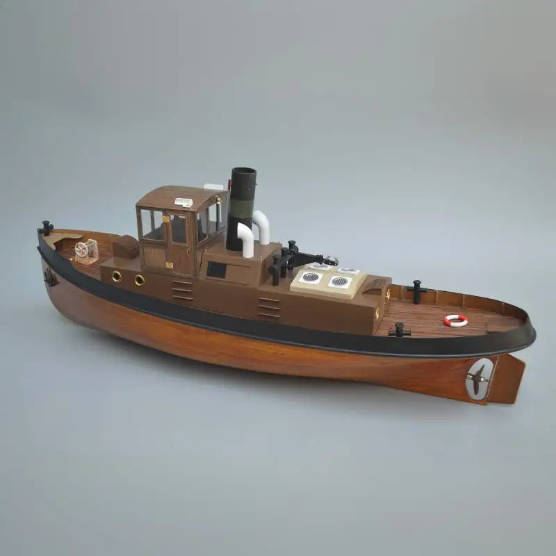 1/18 RC Tugboat Model Kit DIY Ręcznie składana symulowana retro model łodzi parowej z drewna orzechowego Model holownika Zabawka Prezent