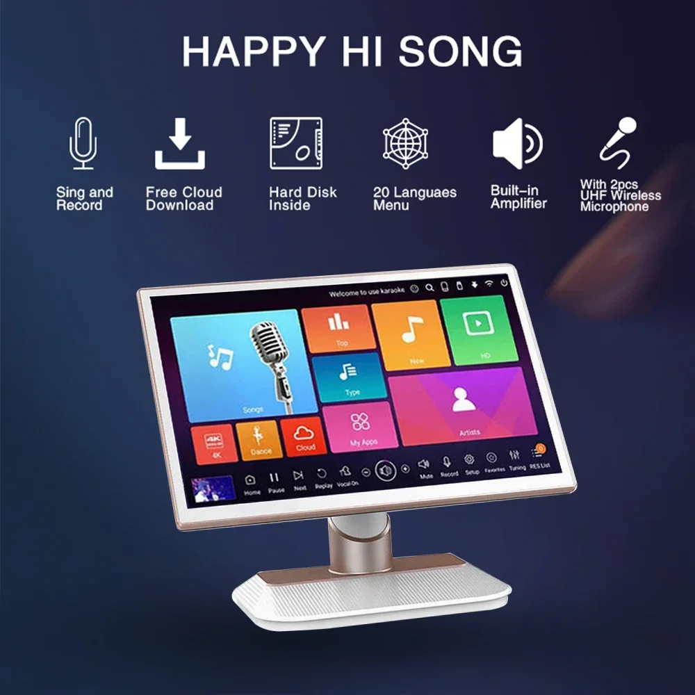 Karaoke Touch Screen Android Vending Mchaine Ktv Jukebox Karaoke Machine 19 Inch platinum Movie Microphone Rohs Color Rose
