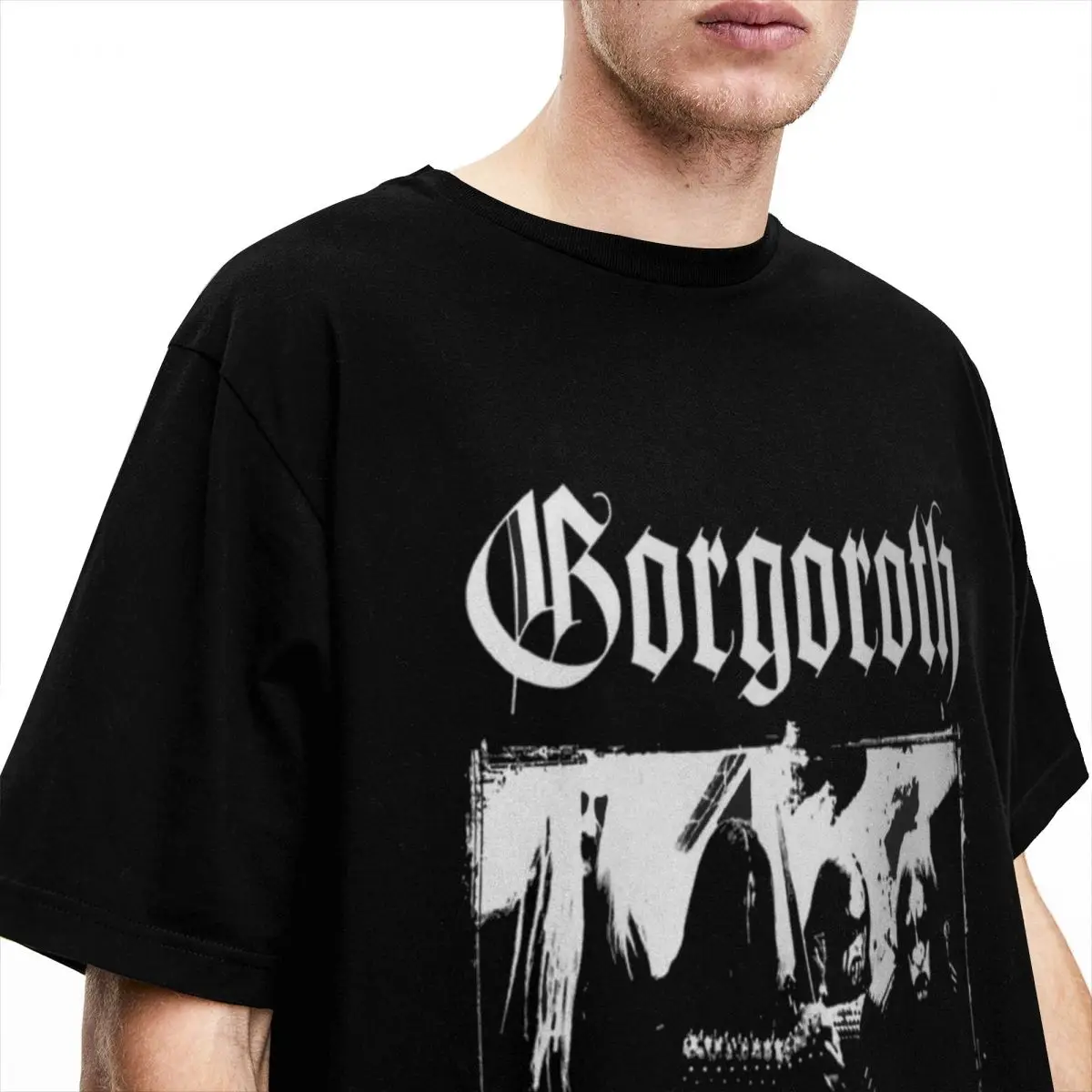 Heavy Metal Gorgoroth Band T Shirt Stuff Men Women Pure Cotton Funny Tees Short Sleeve Clothing Big Size