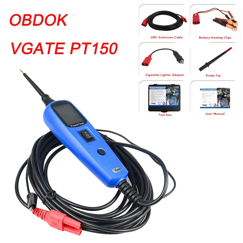 Vgate PT150 Electrical System Diagnostic Tool 12V Tester Power Test Voltage PowerScan PT 150 for Autek YD208 for Autel PS100