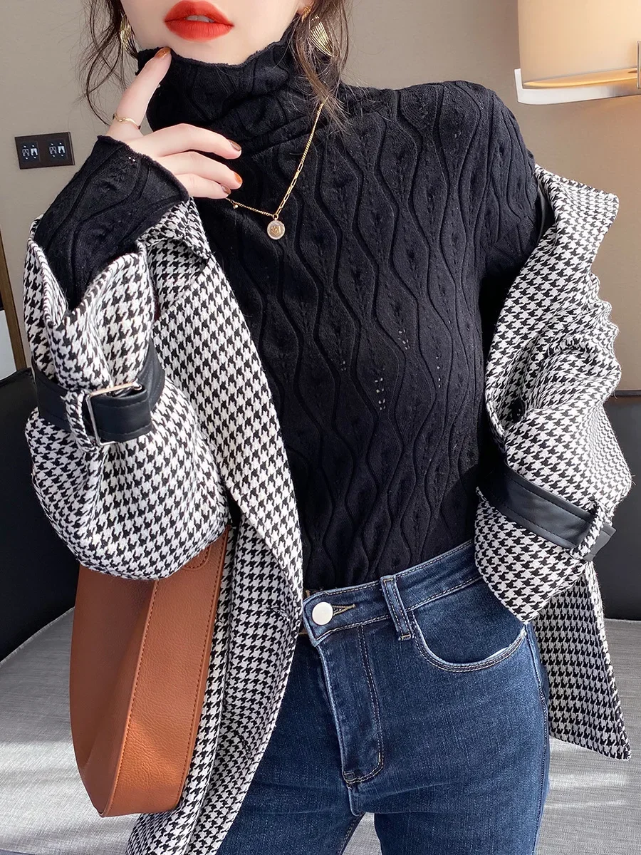 Turtleneck Women Sweaters Autumn Winter Warm Pullover Slim Tops Knitted Sweater Jumper Soft Pull Female Свитер Женский