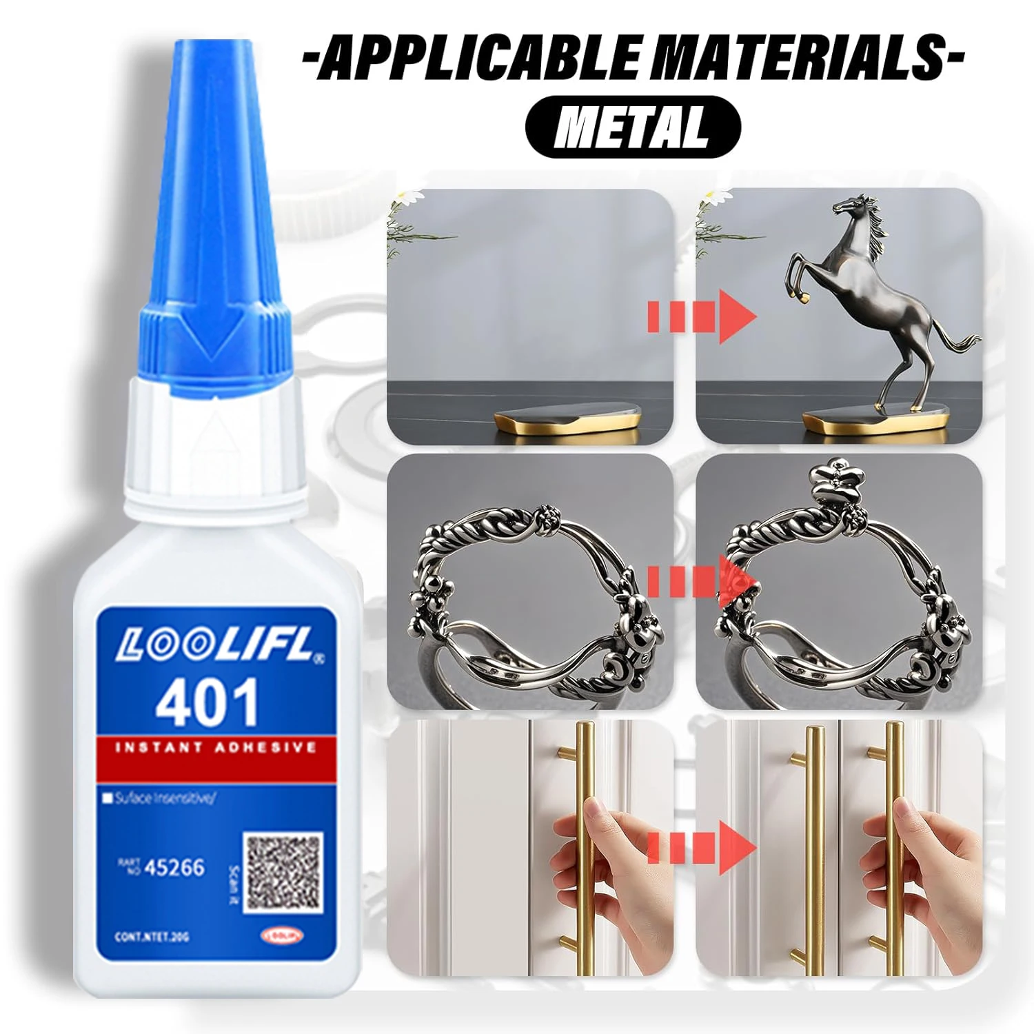 超強力金属接着剤、瞬間接着、防水・耐熱、金属材料専用設計。