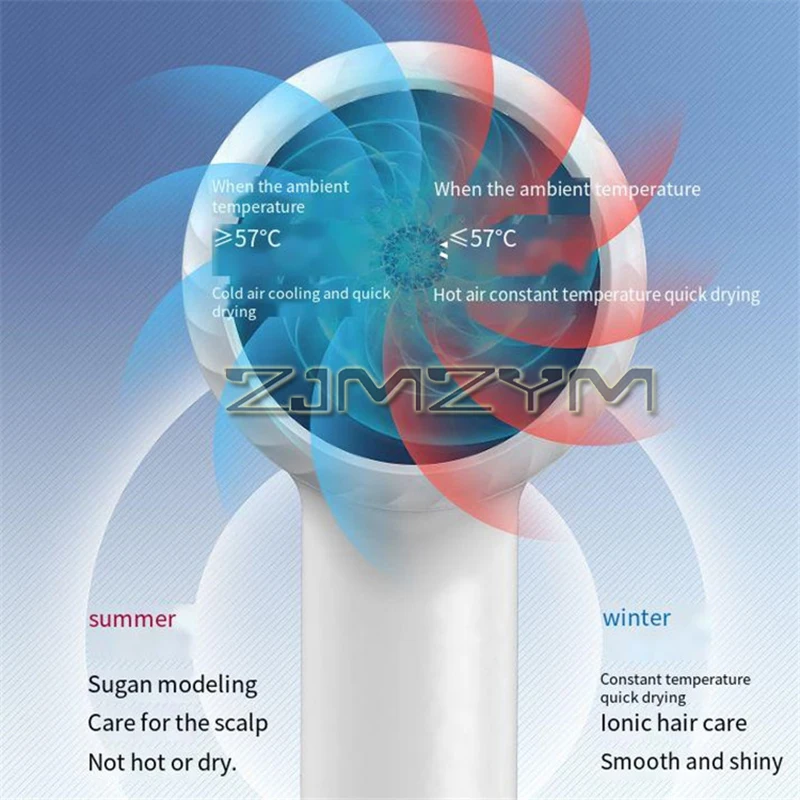 Household High-power Hair Dryer Silent Negative Ion Hot And Cold Air Hair Dryer with Thermal Protection Function