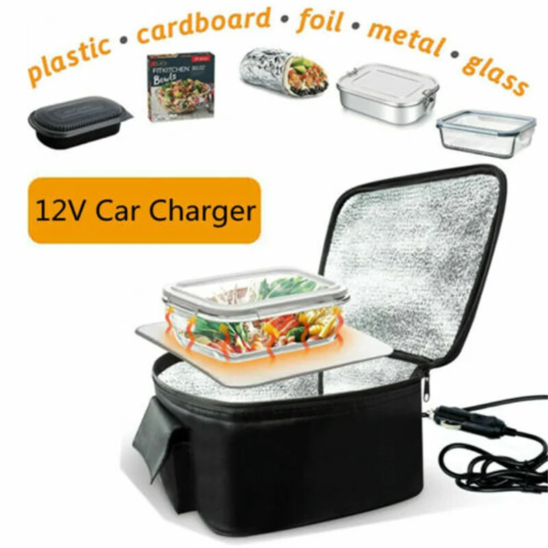 Portable Mini Car Microwave 12V Electric Oven Fast Heating Picnic Box for Travel Camping Food Cooking Travel Accessory