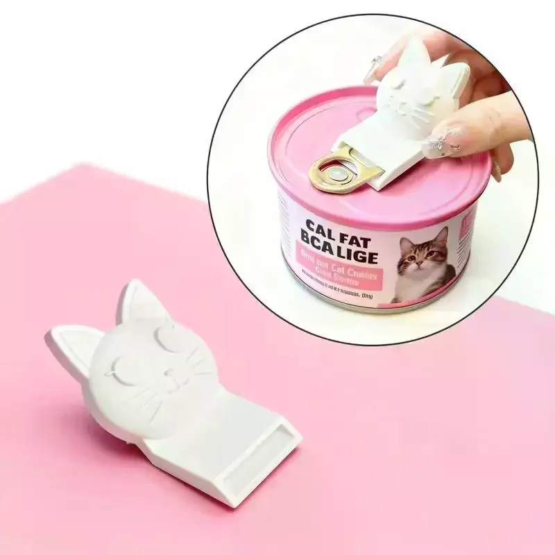 Manual Pet Can Opener Cat Shape Portable with Easy Ring Pull for Effortless Opening of Dog and Cat Food Cans