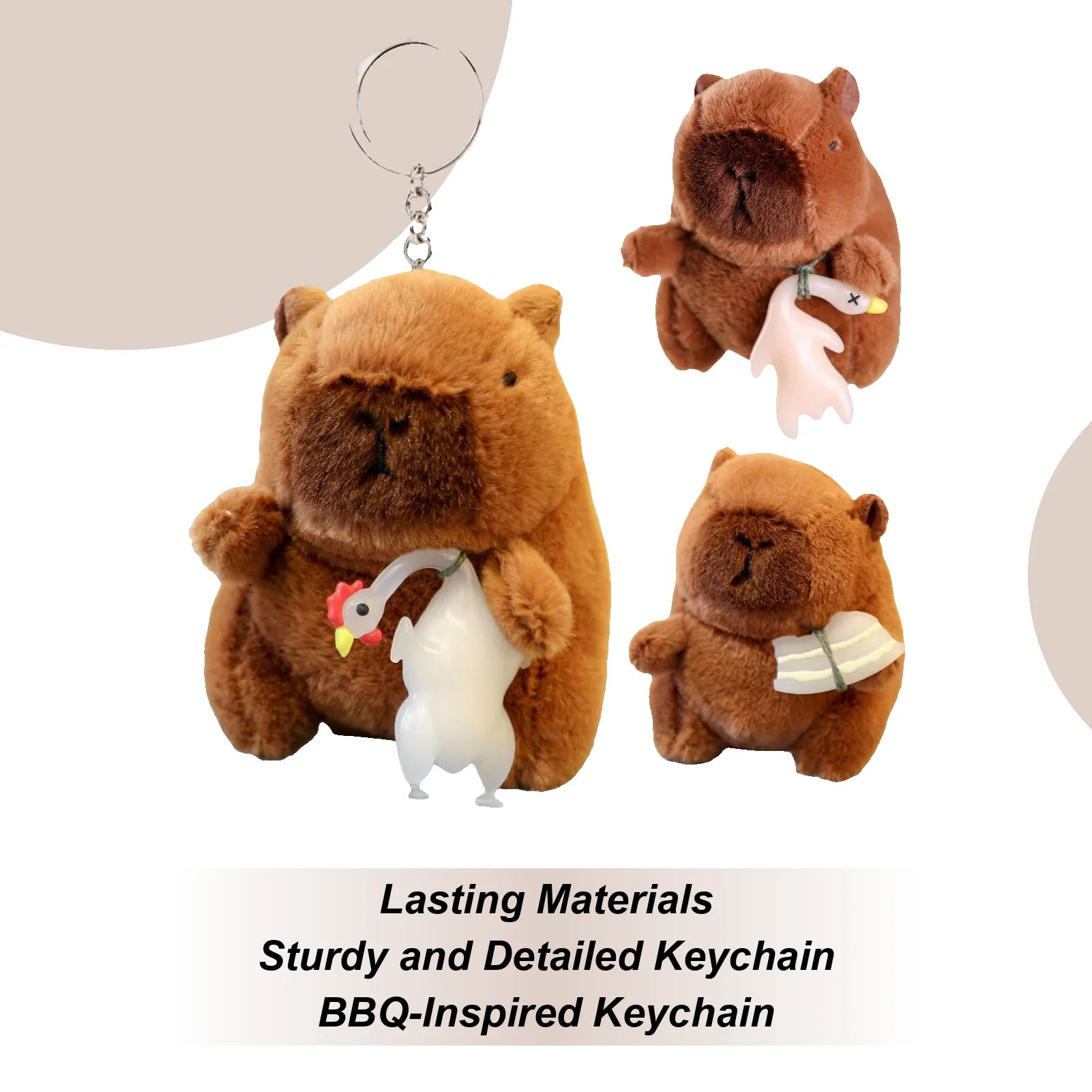 

Capybara Keychain Capybara Plush Toy Cute Backpack Animal Pendant Figure Charm For Girl Kids School Valentine Easter Christmas