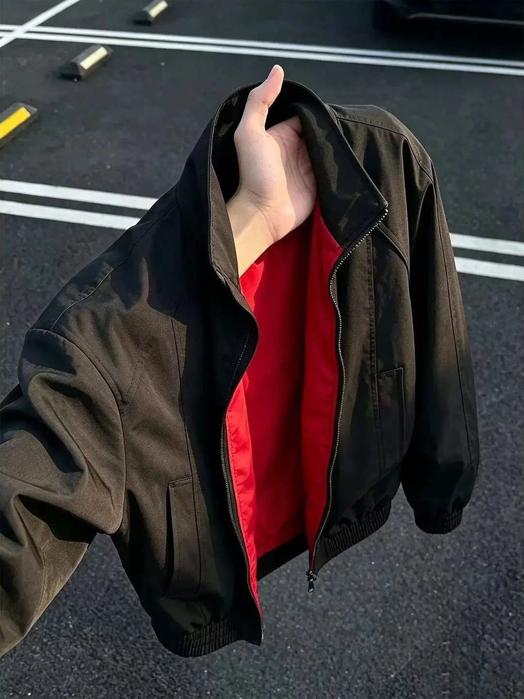 American Style Color Block Stand Collar Flight Jacket Men's Short Three-Proof Fleece Outerwear Autumn Fashionable