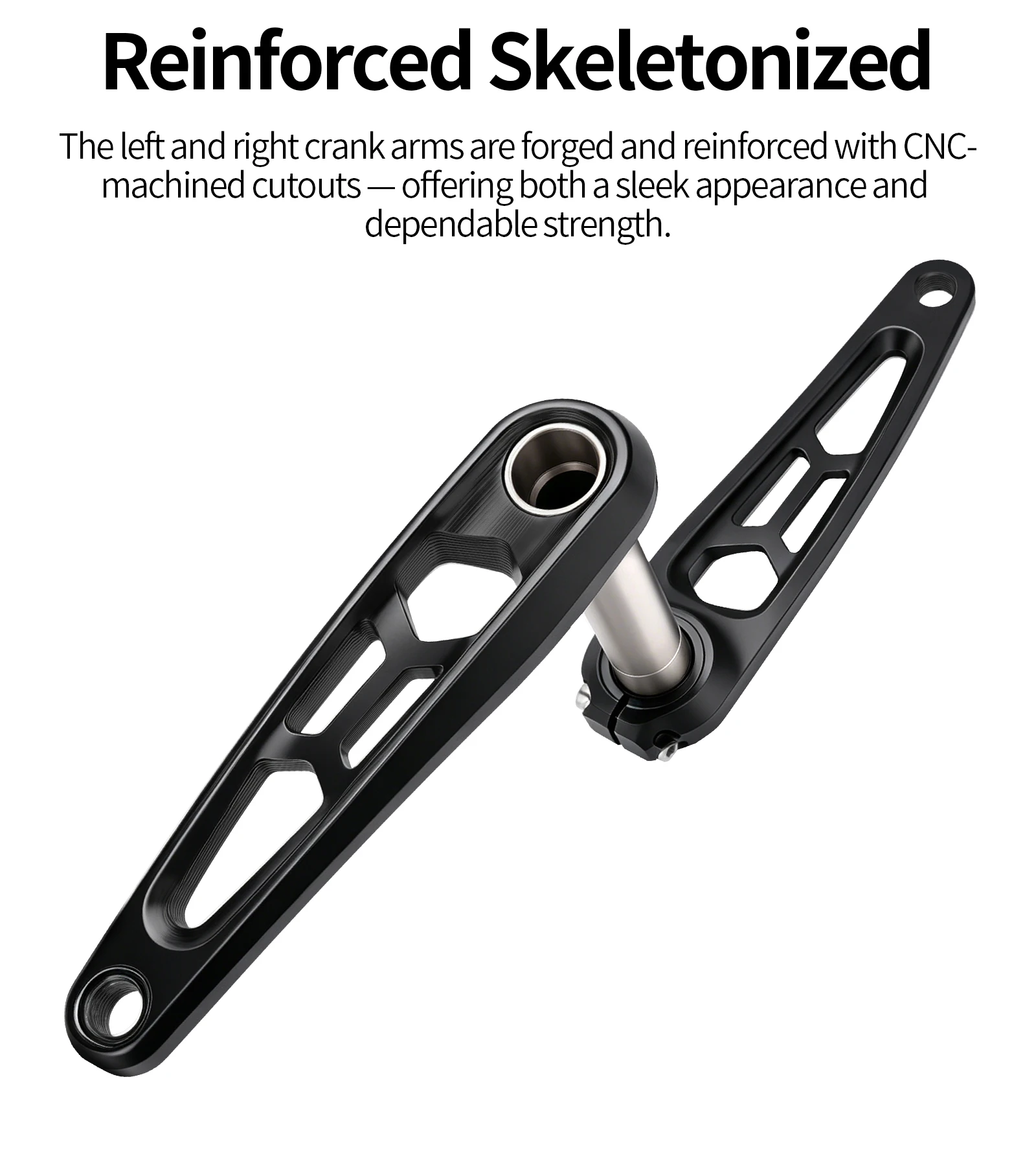 MEROCA MTB Kurbelgarnitur CNC Hohlgeschmiedeter Kurbelarm 3-Bolzen-Direktmontage-Kurbelgarnitur 3mm Offset 32T-38T 165/170mm Mountainbike-Kurbel – Detail 5