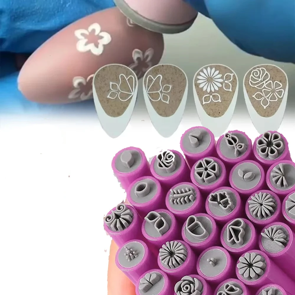3/4/5/6/10Pcs Professional Chic Nail Art Stamp Pink Pen Set 9D Daisy/Star/Butterfly/Heart NailTemplate DIY Nail Painting Tool 2X