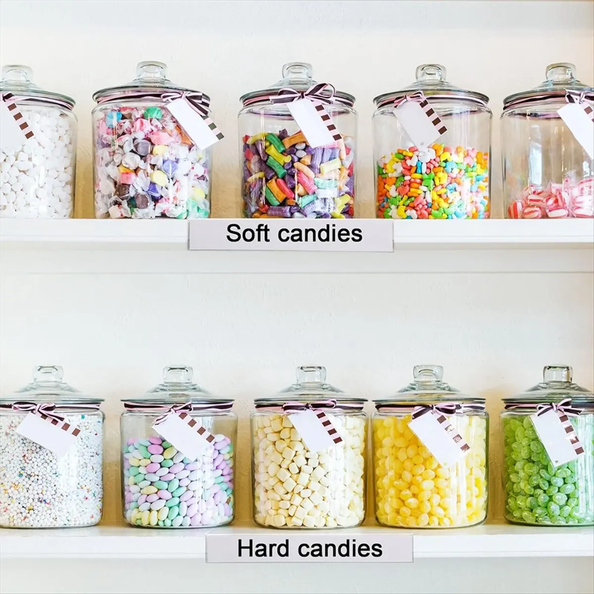 lillili 30 Pcs Moveable Shelf Label Holders Clear Transparent Plastic Shelves Tags with 30 Insert Cards Pockets