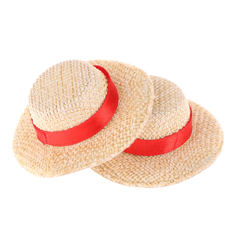 1PCS Doll House Doll Straw Hat Sun Cap DIY Decoration Toys For Doll Clothes Accessories