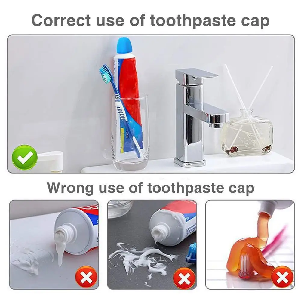 3/6pcs Silicone Toothpaste Cap Self-sealing Toothpaste Dispenser Supplies Pump Tooth Squeezer Paste Bathroom Saver Toothpaste