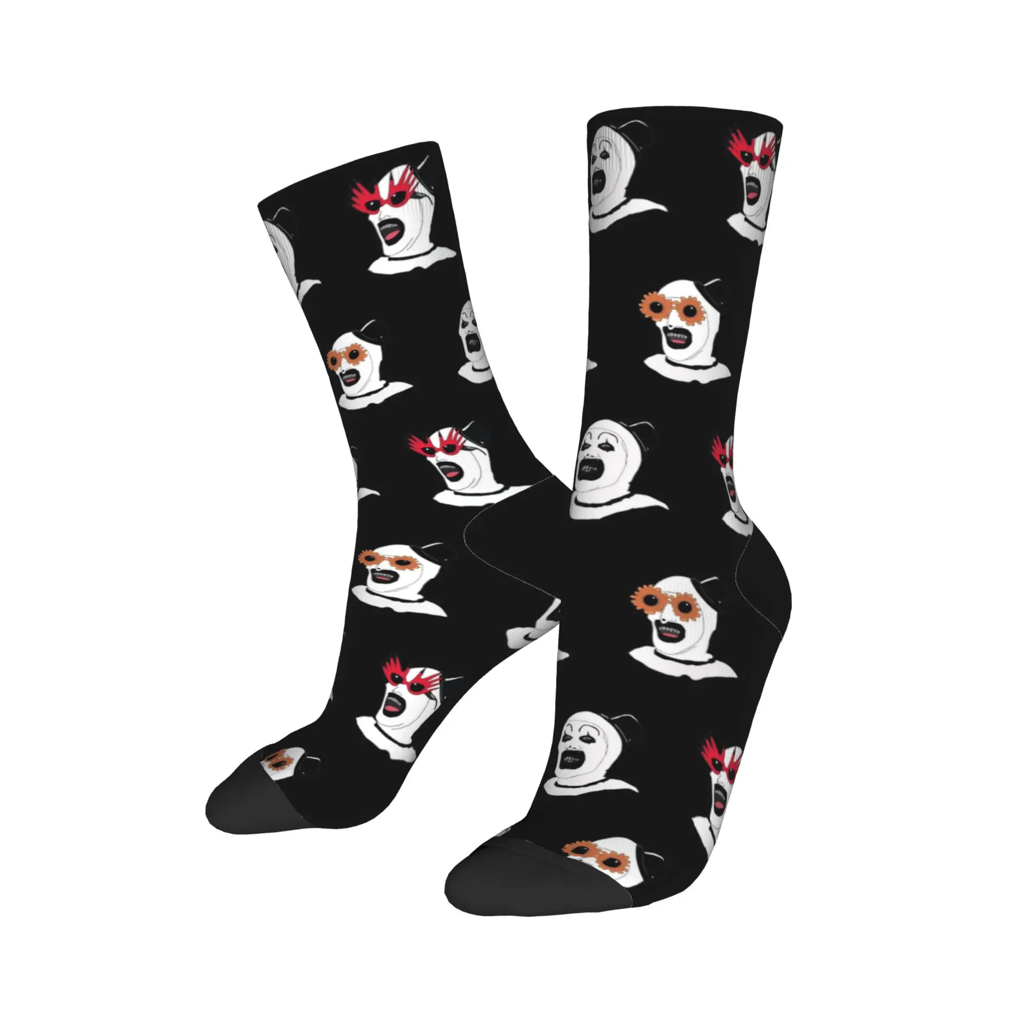 Happy Funny Men's Socks Harajuku The Terrifier Art The Clown Sock High Quality Women's Stockings Spring Summer Autumn Winter