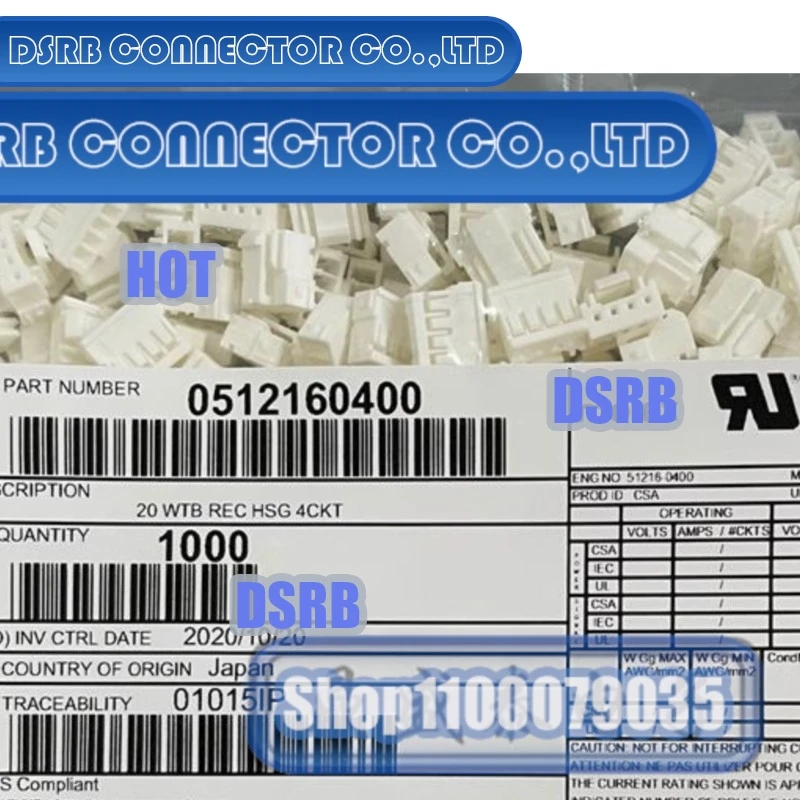 

1000pcs/lot 51216-0400 512160400 4P 100% New and Original