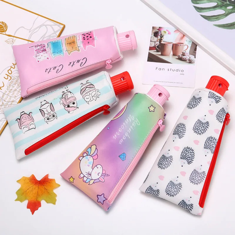 1Pcs Kawaii Toothpastes Pencil Case Unicorns Gift Estuches School Pencil Box Pencilcase Pencil Bag School Supplies Stationery