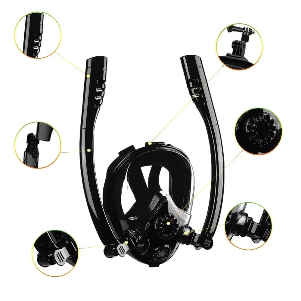 

Hot-selling Double-tube Diving Mask Full Face Snorkeling Set Water Sports Swimming Snorkeling Diving Mask