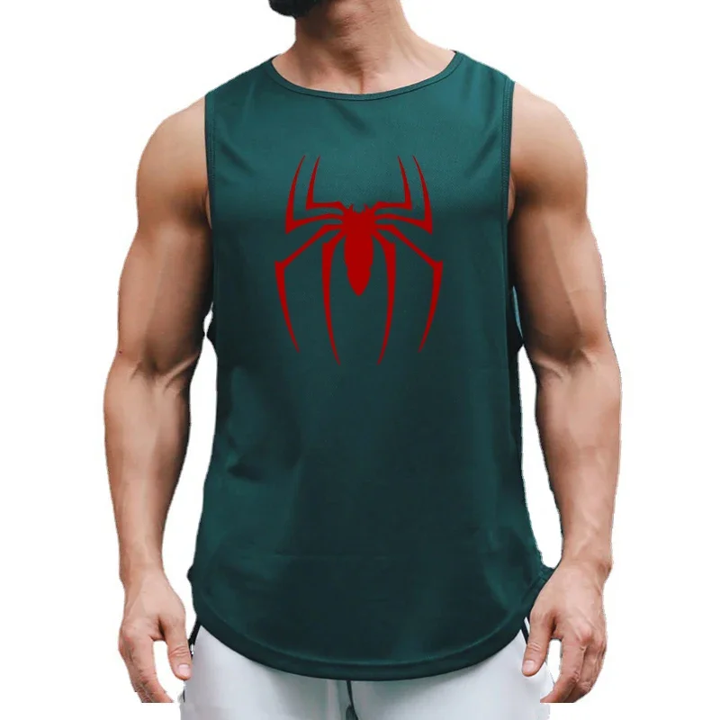 T-shirt de musculation à imprimé animal pour hommes, haut de fitness en maille précieuse, vêtements d'entraînement musculaire, séchage rapide, été