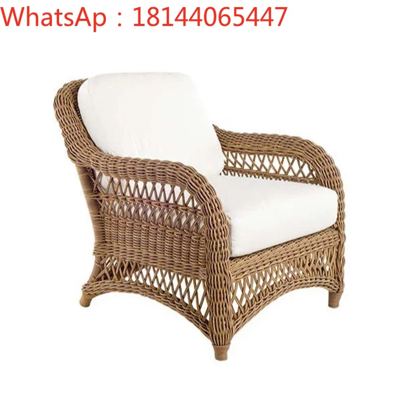 

Customized outdoor rattan sofa combination courtyard outdoor villa garden hotel balcony leisure chair furniture