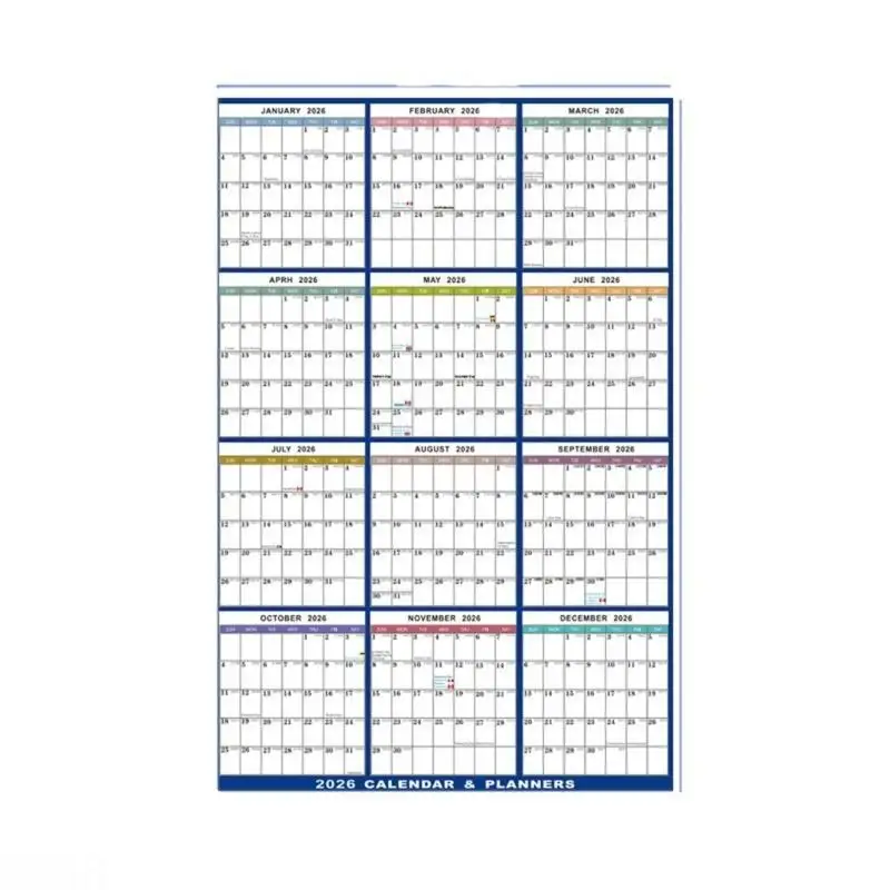 

D08B 2026 Wall Calendar Planner 2026 Full Year to View Calendar Erasable Wall Planner