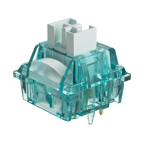 Akko Creamy Cyan Switch 5 pines 50 ± 7gf Clicky Switch Lubrado en fábrica Compatible con teclado mecánico MX para PC gamer (45 piezas)