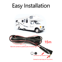 Rear Camera Extension Cord Cable 15m 50 for feets  for WOLFBOX  G840S / G930/ G840H / G850 / G900  Mirror Dash Cam 4 pin, 2.5mm