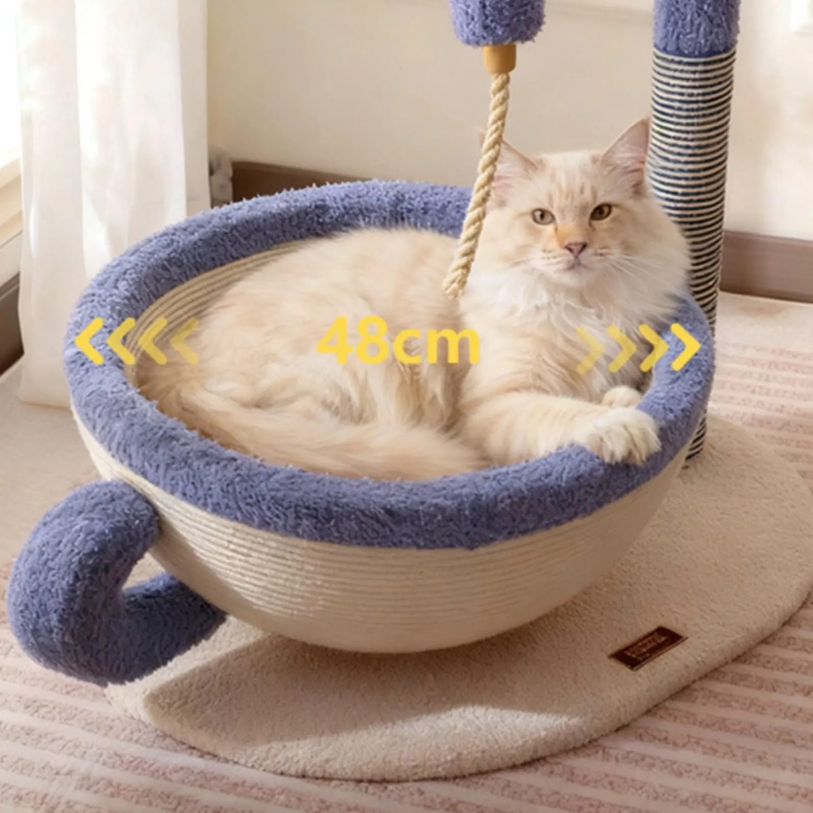 

Когтеточка для кошек с лежанкой 2-в-1: сизалевая когтеточка-лежанка, мебель для питомцев из натуральных материалов, удобная для котят