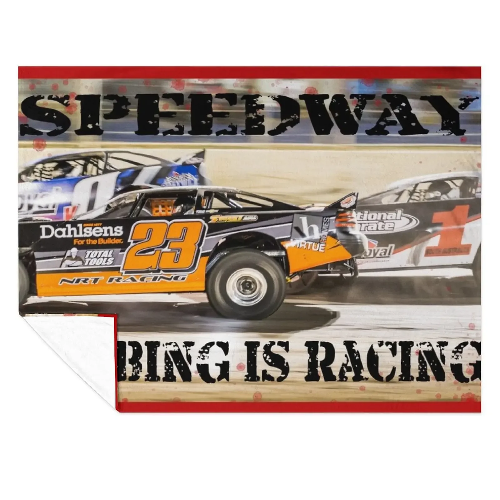 

Rubbing is Racing - Speedway Throw Blanket Hairys Plush warm winter Cute Blankets