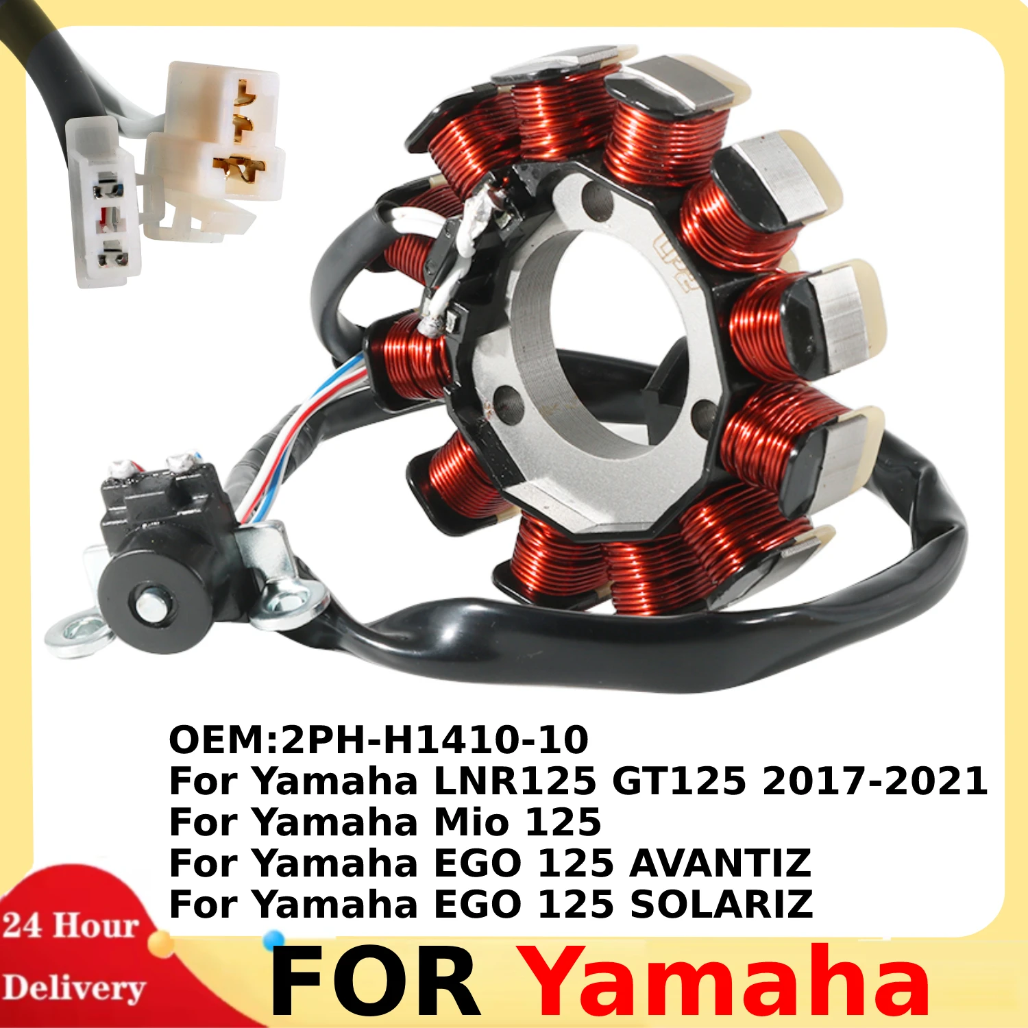 

Motorcycle Generator Stator Coil For Yamaha LNR125 GT125 / Mio 125 / EGO 125 AVANTIZ /EGO 125 SOLARIZ 2017-2021 OEM:2PH-H1410-10
