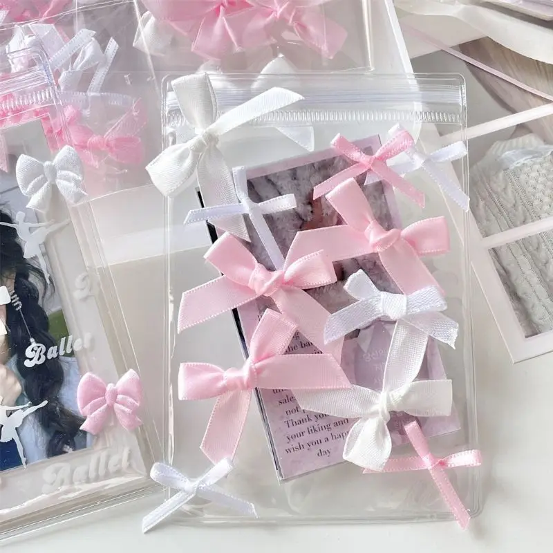 10 stücke/pcak rosa weißer Bogen Herz Verpackungs material Karten abdeckung DIY Dekoration ins Foto karten halter Material Zubehör Geschenk