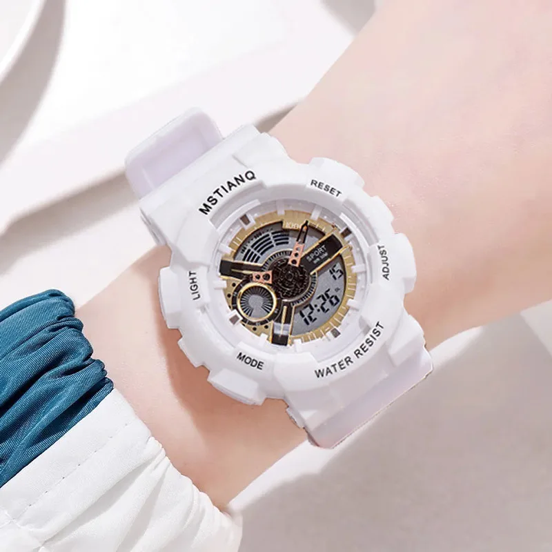 Relógio eletrônico com aparência de alto valor para estudantes do ensino médio, casais masculinos e femininos, versão coreana de despertador,