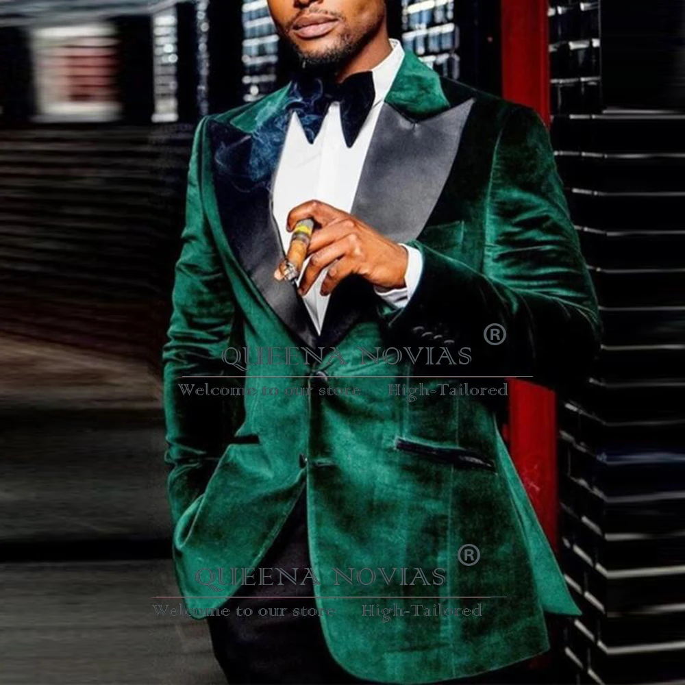

Elegant Groom Wedding Tuxedos Single Breasted Prom Blazers Formal Occasion Man Business Black Peaked Lapel Suits Men Slim Fit