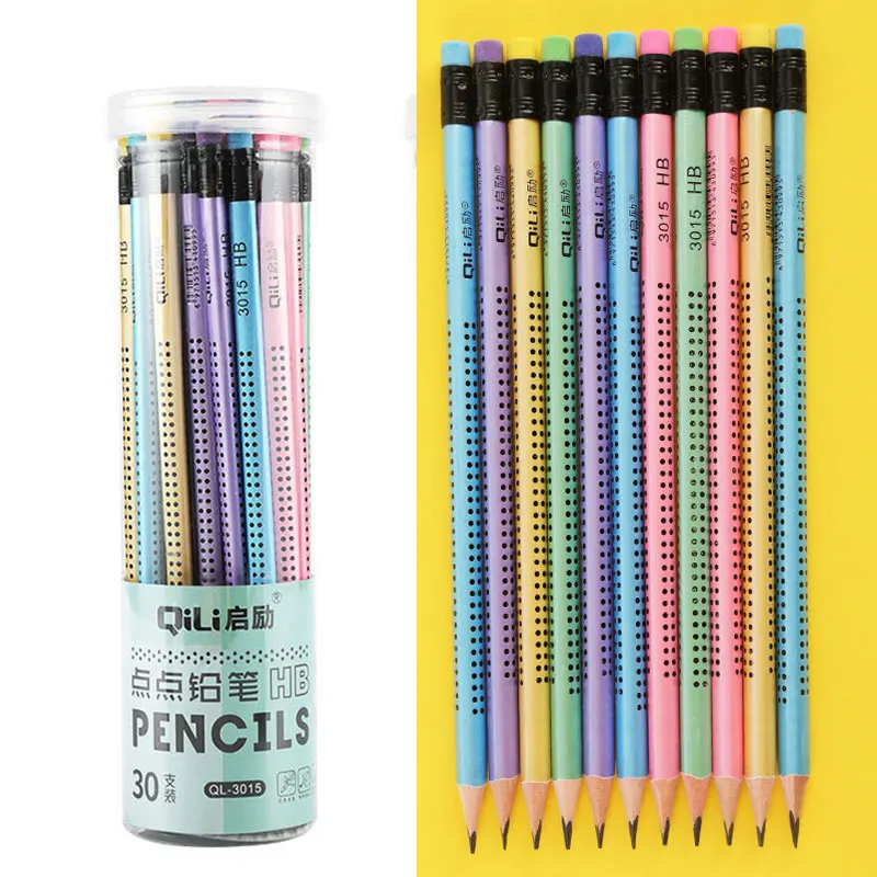 

240Pcs(8Boxes) HB Pencil Primary School Students Triangle Rod Correction Grip Pencil Writing Pen With Box