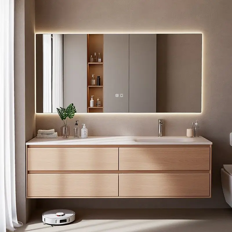 Storage Organizer Bathroom Cabinet Luxury Modern Sink Vanity Makeup Bathroom Cabinet Skincare Mirror Gabinete Trendy Furniture