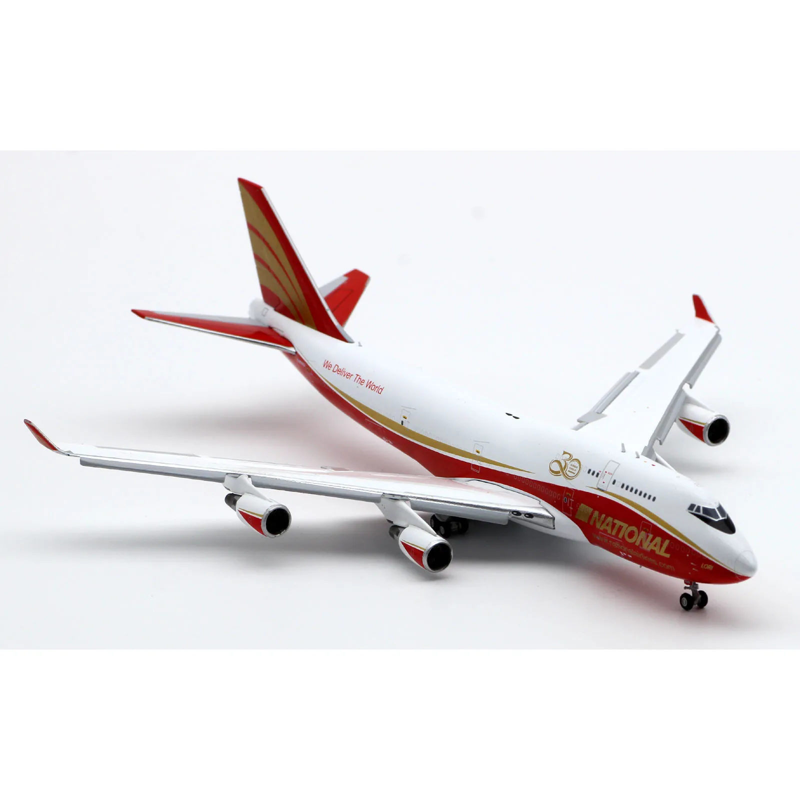 Lh4278a liga avião colecionável presente jc asas 1:400 companhias aéreas nacionais boeing 747-400bcf modelo de aeronave fundida n936ca abas para baixo