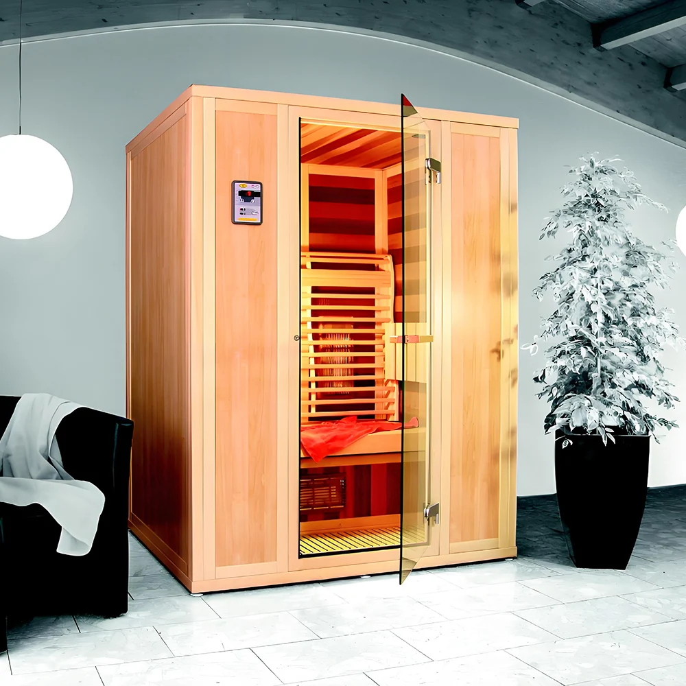 Outdoor Sauna Room, Canadian Hemlock and Red Cedar Solid Wood, Traditional Dry Steam Sauna, Home Spa, Electric Sauna Heater