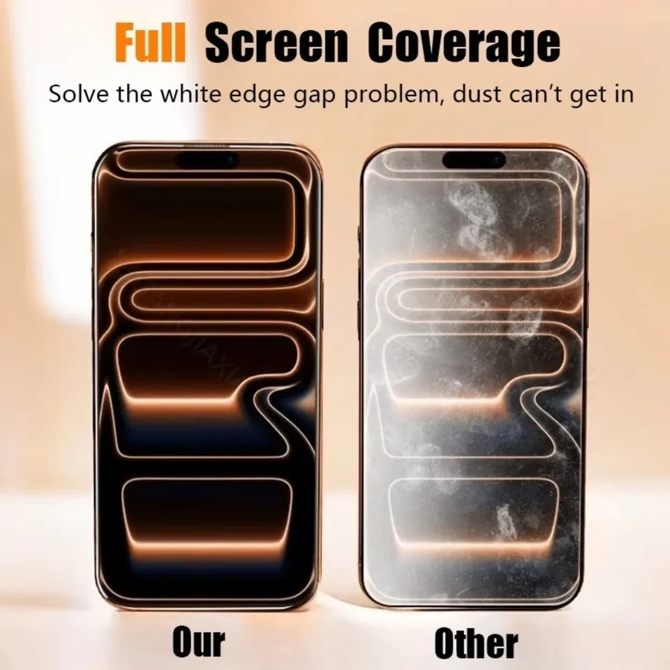 2 piezas protector de pantalla de cobertura completa 9D para iPhone 17/16/15/Pro Max/17e/16e/Air/15/14/Plus/14/13/12/Pro, vidrio templado a prueba de rayones 5