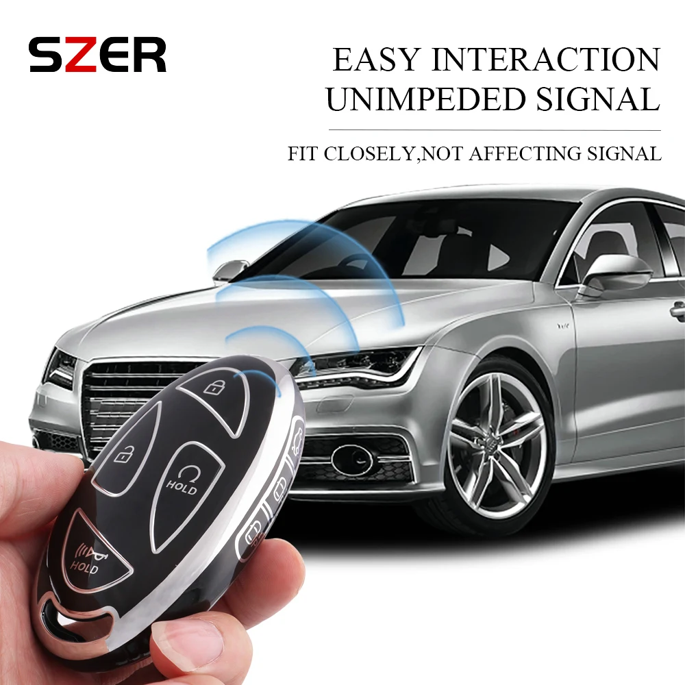 5 7 Buttons HOT TPU Car Key Case Cover Shell Holder For IONIQ 6 New Grand Prix GN7 New Kona SX2 Keychain Protector Fob