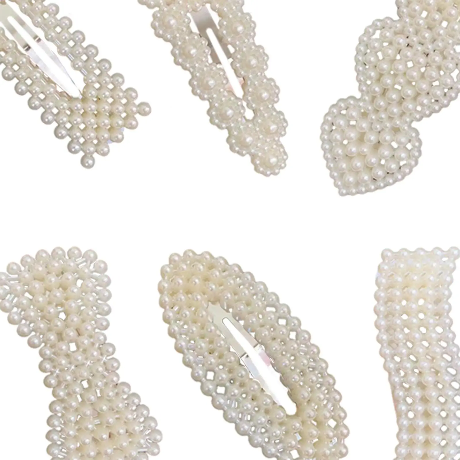 Pérolas Cabelo Clip Pinos, grampo geométrico, cocar presilhas