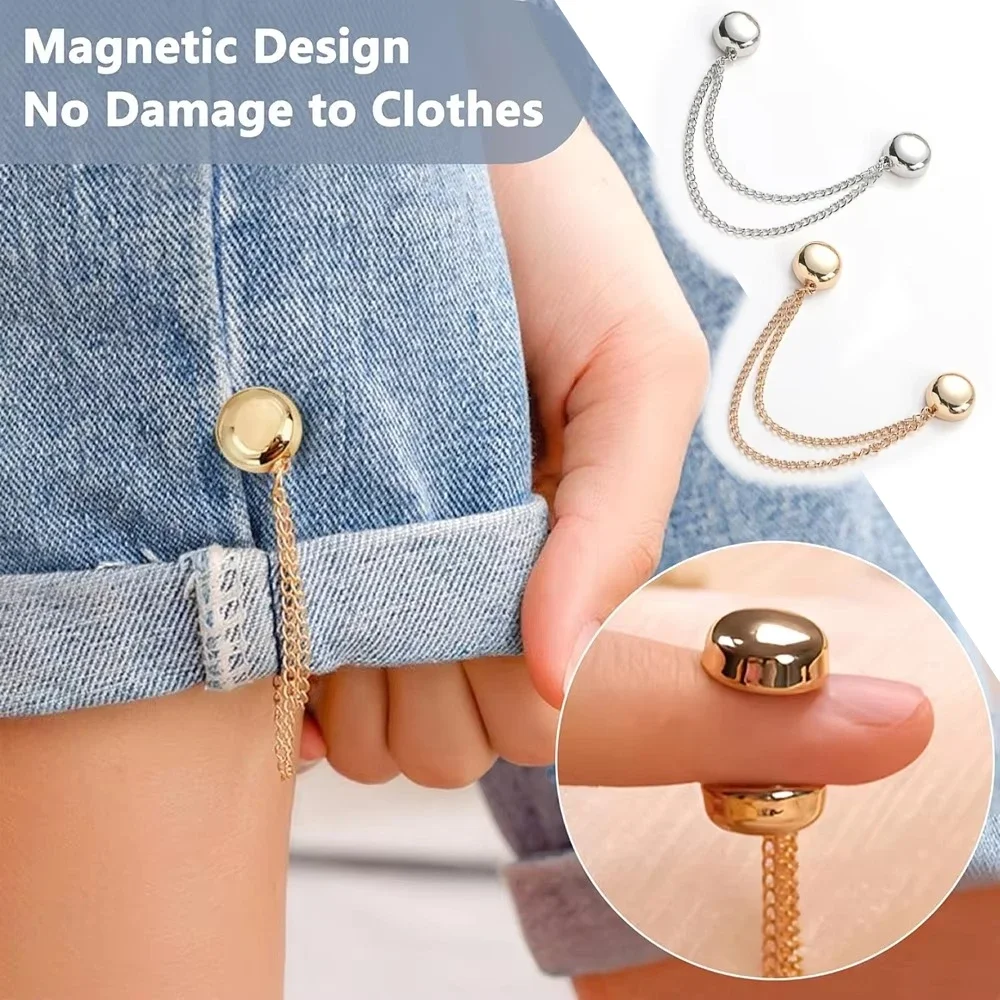 4pcs Magnetic Clothing Clips, Strong Pinless Brooch for Cardigan Cuffs Hijab, Fashion Safety Clasp for Women Scarf Dress