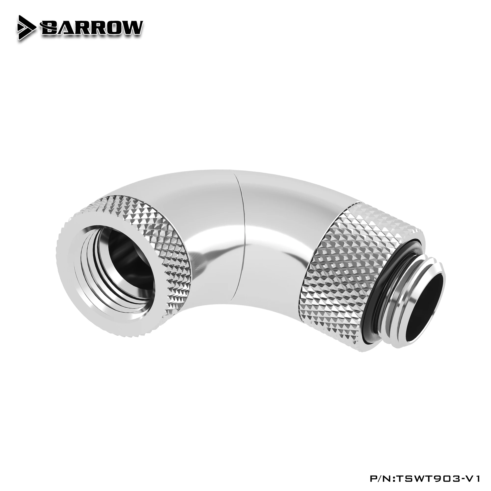 Barrow TSWT903-V1 G1/4 Water Cooling 90 Degree Fitting Systemm Modding PC DIY Three Rotary Silver/Black/White/Gold