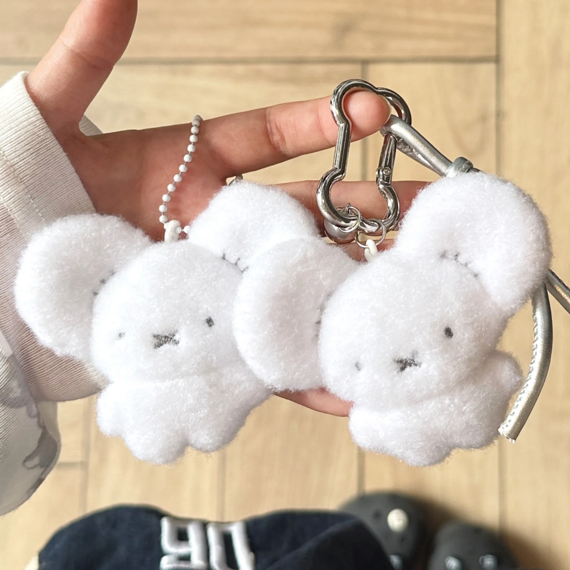 Tandemaus Cute White Mouse Pokémon Soft Bubble Fluff Plush Keyring Pendant Matching Couple Friend Gift Daily Bag Decor