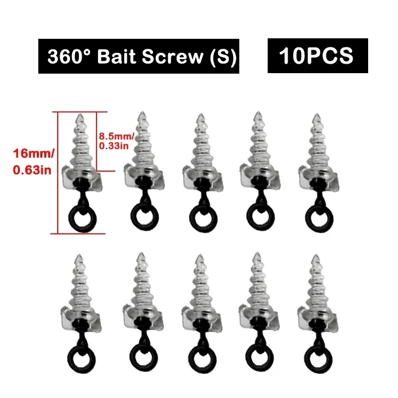 Karpfenköder-Schrauben mit Ring, Mirco, drehbarer Karpfenköder für Karpfen, Ronnie Rig, Zig Chod Boilies, Schrauben, Karpfen-Hair-Rig-Terminal-Gerät