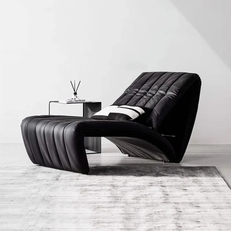 

Folding multifunctional recliner designer creative leather single sofa chair