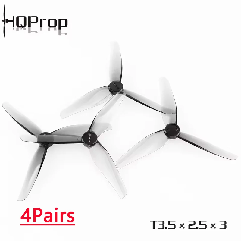 4Pairs HQProp T3.5X2.5X3 3525 3.5 Inch 3-Blade PC Propeller 4CW 4CCW 1.5mm Shaft Fit iFlight iH3 FPV Racing Drone Props